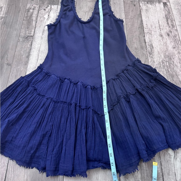 Free People Izi Drop-Waist Mini Dress Color: Eclipse Navy Blue Medium - Picture 7 of 9